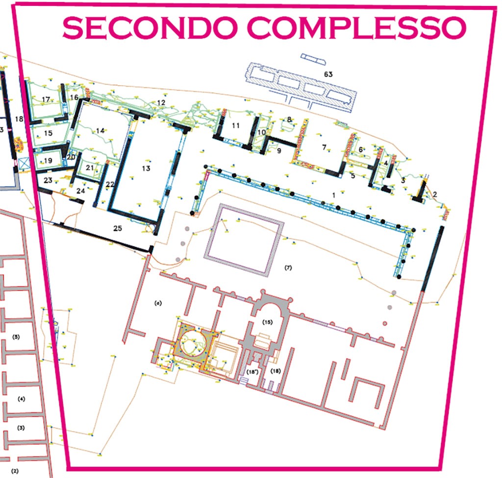 Villa_101 Stabiae Secondo Complesso plan 2016 Stabiae, Secondo Complesso, October 2016. Scavi archeologici di Stabiae Plan. See Guida Stabiae, Scavi archeologici di Stabiae, p. 15.